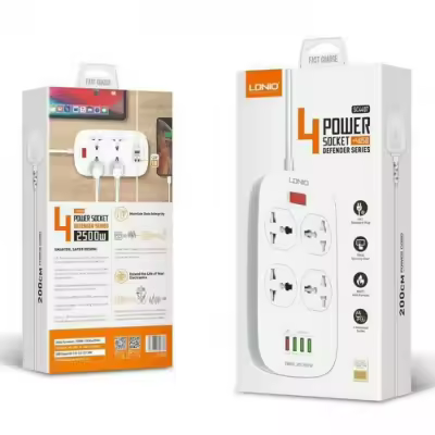 LDNIO SC4407 Fast Charging Power Strip – QC3.0 USB, Surge Protector