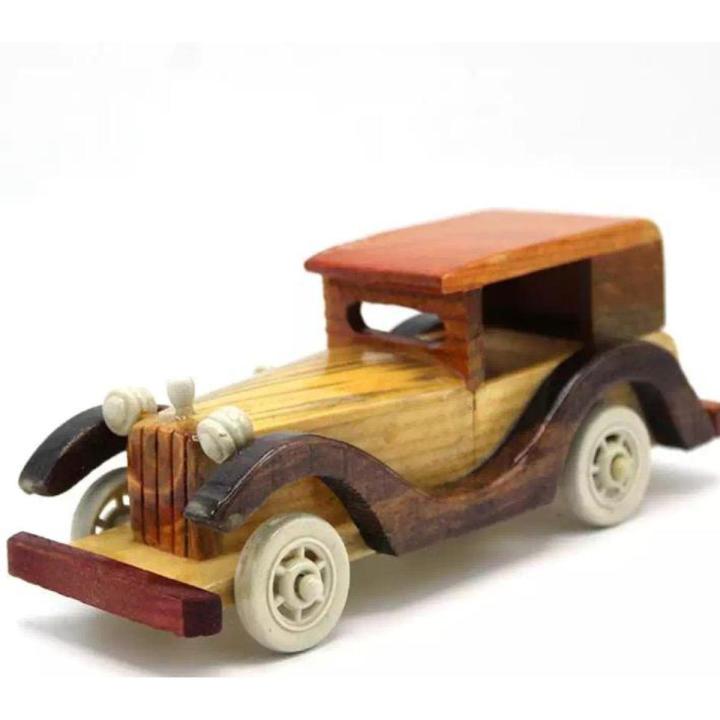 Original Product-NS Collection- Antique Wooden Car Model - Multicolor