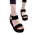 OIMG Women Flat High Wedge Sandals Ankle Strap Velcro Platform Shoes Chunky Creepers - Intl. 