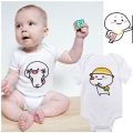 QUBY Theme Baby Cartoon Short Sleeves Baby Onesies QUBY Logo Baby Jumpsuit. 
