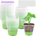 Transparent Square Nursery Pot 6/12pcs Silicone Nursery Pot Clear Square Plant Pots with Drainage Holes Reusable Flower Pot for Healthy Root Growth Easy Transplant Plastic Pots Buyers' Choice Easy. 