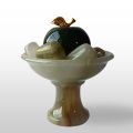 Marble Decorative Item by Vintgold, Onyx Fruits Bowl with Green Apple, Hand Crafted Decorative Onyx Marble Fruit Dish. 