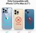Compatible with iPhone 13 Pro Max Case, Military-Grade Drop Protection, Shock-Absorbing Corners, Yellowing-Resistant Hard Back, Scratch Resistant, Clear. 