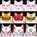 1Pc Anime Half Face Hand-painted Cat Fox Tiger Mask Anime Demon Slayer Masquerade Halloween Festival Party Cosplay Prop Creek. 