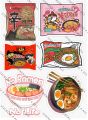 RAMEN uncut sticker sheet A6 size based on popular ramen brand samyang buldak carbonara aesthetic cool trendy ideal for journaling, gifting, skateboards, notebooks, phone cases, guitar and perfect for all foodies and ramen eating fans must buy. 