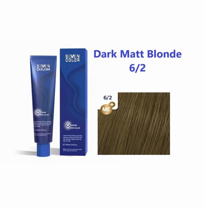 SEVEN COLOR Hair Color Tube 6/2 Dark Matt Blonde Color - Permanent Hair ...