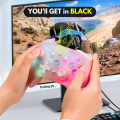 【Compatible to All】 - Transparent RGB Wireless Bluetooth Gaming Controller Gamepad for PlayStation 4, PS3, Android TV Box, PC, Laptop, iOS ~ RGB JoyStick JoyPad GamePad Remote Gaming Controller for Computer, Mobile, Windows 7/8/10/11 ~ By FunBug. 