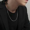Unisex Necklace Stylish Titanium Steel Snake Chain Necklace Trendy Collarbone Jewelry for Men Women Fashionable Black Top Accessory Ideal for Southeast Asian Buyers Elegant Necklace. 