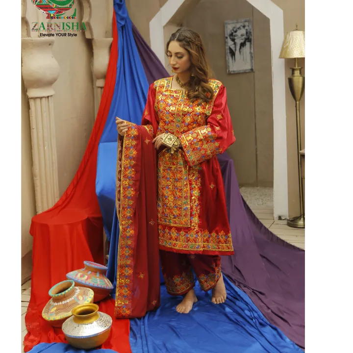 Zarnisha%20Balochi%20Embroidery%20Red%20Dress%20Zareecha%20Collection%20For%20Girls%20/%20Women%20-%20Image%205