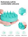 Hair Scalp Massager, Shampoo Brush with Soft Silicon Bristles waterproof Easy to Use for all hair type Green Color. 