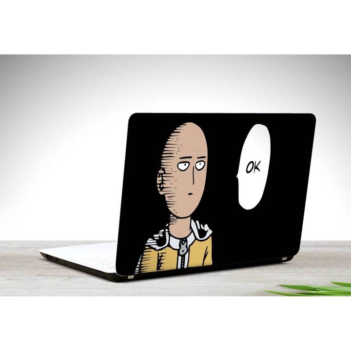 Saitama One Punch Man Ok Face Laptop Skin Vinyl Stickers Decal,12 13 14 15 15.6 inches Notebook Laptop Skin Sticker for all Laptops