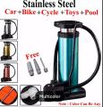 Swiming Pool Car Motor Cycle Bike Hydraulic Air Pump Mini Bike Foot Pump with Ball Inflation Needle and Inflatable Device Valve Bicycle Tire Pump for Road Mountain and BMX Bikes. 