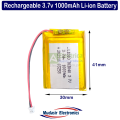 3.7v 25mAh, 100mAh, 420mAh, 450mAh, 650mAh, 800mAh, 850mAh, 1000mAh, 3000mAh, 5000mAh, 10000mAh, (Lithium) Li-ion Battery Battery for Power Ban Case or Arduino Projects and Drones. 