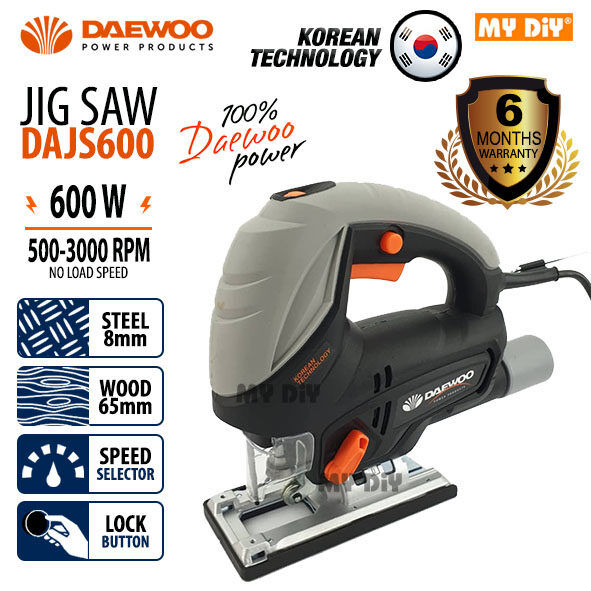 DAEWOO JIG SAW MACHINE 600W DAJS600 JIGSAW POWER TOOL SPEED CONTROL 3000RPM STEEL 8MM WOOD 65MM