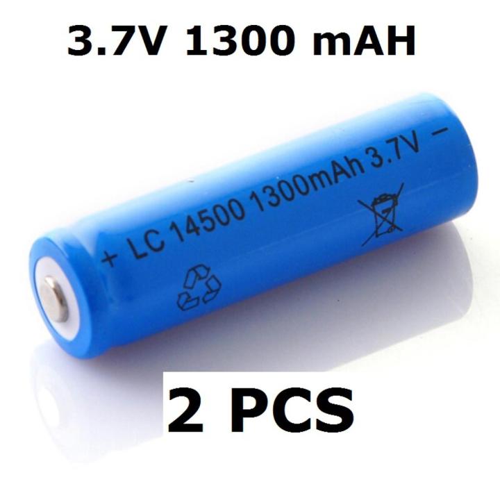 2X 3.7V Li ion cell rechargeable lithium battery 14500 AA size