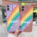 dienya Case For Infinix Hot 10T Case Fashion Lucky Rainbow Thin Shockproof Square Edge Silicone Casing Full Lens Cover Camera Protect Cases Softcase. 