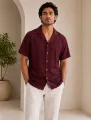 Men;s Long Sleeves Sky Blue Shirt With Under White T-Shirt. 
