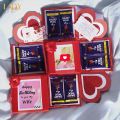 Customize Chocolate`s Gift Box Including 12 Big Chocolates , Fairy lights , Teddy Bear , Printed Name , Wishes Card , Gift Wrappping i.e Eid Gift , Chocolate`s Gift Box  ,  Ramzan Gift , Special Gift For Your Lover , Birthday Gift , Ramzan Gift ,. 