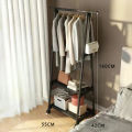Clothes Hanging Stand - Hanging Stand for Clothes - Corner Rack - Cloth Hanging Stand - Clothes Hanging Stand for Room - Cloth Stand - Clothes Hanging Stand for Bedroom - Corner Cloth Rack with 3 Layers Storage Shelves & Double Hooks. 