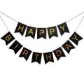 Celebrate in Style with Our Complete Happy Birthday Party Decoration Theme - 50 Black and Golden Balloons, Hanging Strip, Pump, and More. 
