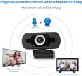 USB Webcam with Microphone 1080P Full HD, 2MP USB Camera for Video Calls/Video Conferences/Online Teaching/Skype, Compatible with PC Laptop Desktop MàcBòòk/Wíndòws Andròid iòS, Wíde Angle. 