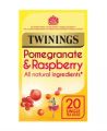 Twinings Tea Pomegranate & Raspberry 20 tea Bags English Break Fast Tea Bags (40g) Tea Bags 20 per Pack - Pack of 1 (Made In England). 
