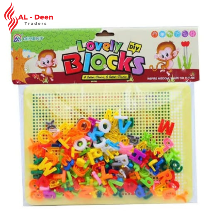 Diy Learning Blocks Alphabet Learning Blocks DIY Alphabet Pegboard Set Educational Letter ...