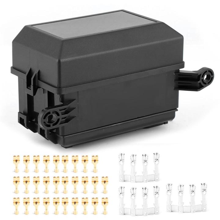 Fuse Holder Box 6-Way Relay Fuse Socket Block with Terminal Car Modification