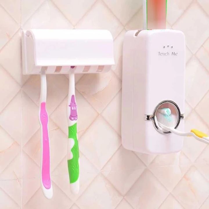 Bathroom Accessories Set – Toothbrush Holder, Automatic Toothpaste ...