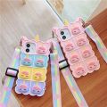 Pop Fidget Toys Bubble Case For iPhone 11 12 13 Pro X Xs Max XR 6 6s 7 8 Plus 5 5s SE mini Cartoon Unicorn Soft Silicone Cover. 
