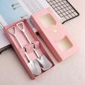 Kitchen Accessories 2 PCS Shovel Spoons Silverware Set, Kitchen Spoons Set for Dessert Coffee Fruit Ice Cream, Tea Spoons Stainless Steel Flatware, Tiny Shovel Spoons Serving Utensils Set for Home Office Party. 