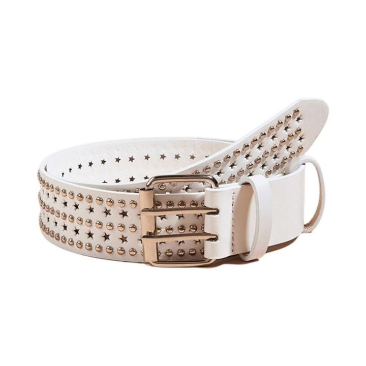 Cyberpunk Women Belts with Double Pin Buckle Light Luxury All-match Waistband