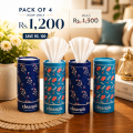 Cleenza Premium Car Tissue Box | Pack of 4 | 3 Ply Facial Tissue Paper | Soft Imported Tissues | Tissue Box for Car, Home & Office. 