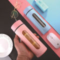 Glass Water Bottle with Plastic Case Heat Resistant Leak-proof Drinking Bottles Car Tumbler Cup for Tea Milk Juice 450ml(Multicolor 1-piece). 