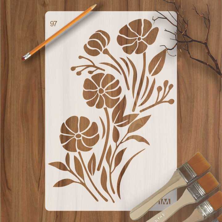 Big Orchids Flower  Reusable Stencil Airbrush Painting Wall Art DIY Home Decor Scrap booking Album Crafts