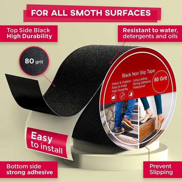 Anti Slip Tape for Stairs Outdoor/Indoor Safety Non Skid Roll for Stair Steps Traction Tread Staircases Grips Adhesive Non Slip Strips Nonslip Grip Tape Heavy Duty