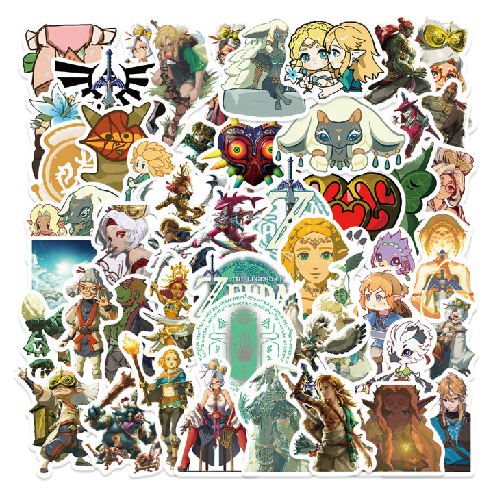 50Pcs Game Zelda: Tears of the Kingdom Stickers Waterproof Decals for Suitcase Notebook Skateboard Refrigerator Kids Toy Gift
