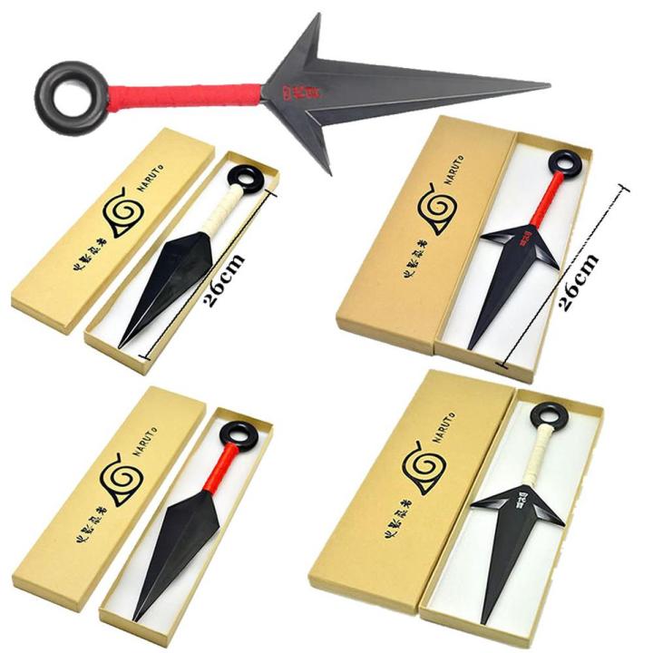 Anime Naruto Doll Figures Kunai 26cm Uzumaki Kakashi Throwing Prop Cosplay Accessories Collection Childern Toys Gifts