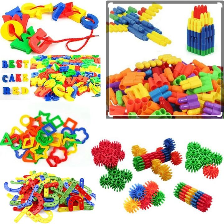 Intelli Toys DIY Building Blocks Manual Assemble Jigsaw Puzzle Craft Kids Intelligence Toys - Beautiful Dudu / Digital Inset / Childlike Heart / BulIet / Block Building Letter Threaded / Gear