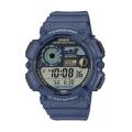Casio General Mens Resin Quartz Digital Dual Time LED Light Alarm Calendar Moon Phase Stop Watch Blue Dial Blue Resin Band Watch-WS-1500H-2AVDF. 