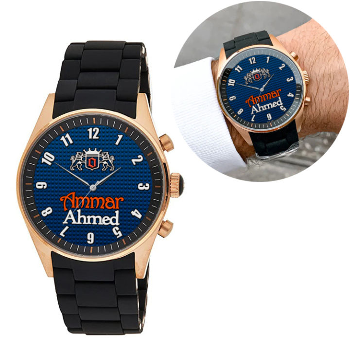 Customize Name Metal Watch For Boys and Men