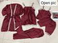 Poshak Saaz Pack of 5 Ladies Night Dresses – Silk, Sleepwear, Medium Size, Perfect for Lounging. 