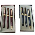Three pen gift pen set, fountain ballpoint roller pens. 
