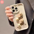 Cartoon Cute M Bean 3D Little Bear Doll Simple Couples Case Compatible For IPhone 7Plus 11 15 14 12 13 Pro Max 7 8 15 6S 6 Plus XR XS MAX X SE 2020 Soft Angel Eyes Cover. 