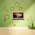 3D Mirror Acrylic Wall Sticker Rings (One Set=120mm +100mm+80mm+60mm+40mm+20mm Diameter) for Kids Room/Living Room/Bedroom/Home, Wall Art. 