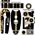 Complete 70cc Bike Skull Desgin Vinyl Hd Sticker  With Wheel Hub. 