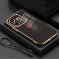 realme Note 50 note50 2024 Stylish Love Heart Rubber Phone Cover Glossy Electric Plating Case Lanyard Casing. 