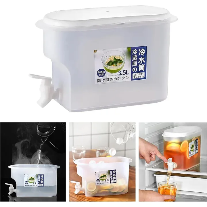 Plastic%20Drink%20Dispenser,%20Beverage%20Dispenser%20With%20Spigot,%201%20Gallon%20Iced%20Juice%20Lemon%20Dispenser%20For%20Party%20Daily%20Use,%20Milk%20Dispenser%20For%20Fridge%20Gallon,%20Small%20Water%20Dispenser%20-%20Image%202