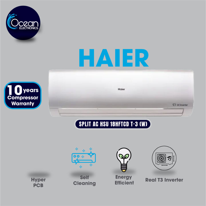 HAIER 1.5 TON SPLIT AC HSU 18HFTCD T-3 (White) UPS ENABLED WIFI CONTROL 10 YEARS WARRANTY