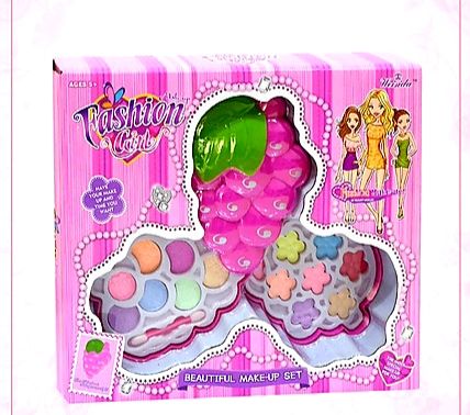 Girls Play Cosmetic Set Kids Makeup Kit Ice Cream Style Princess Pretend Play Toys Set Perfect Gift for Girls Learn to Wear Makeup